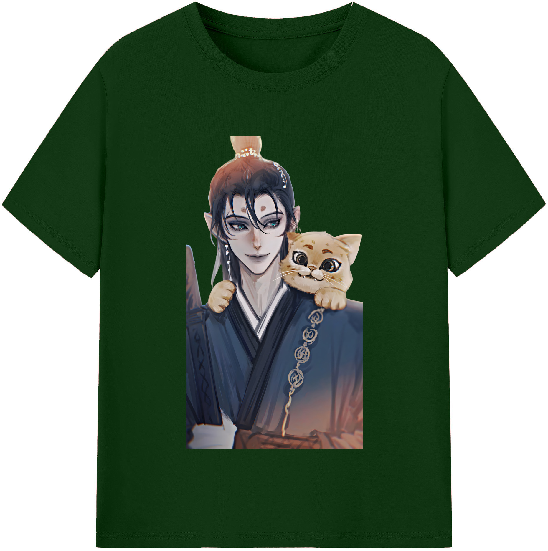 （画像用） Ne Zha 2 ナタ 魔童の大暴れ 綿100％半袖Tシャツ（フロントプリント）